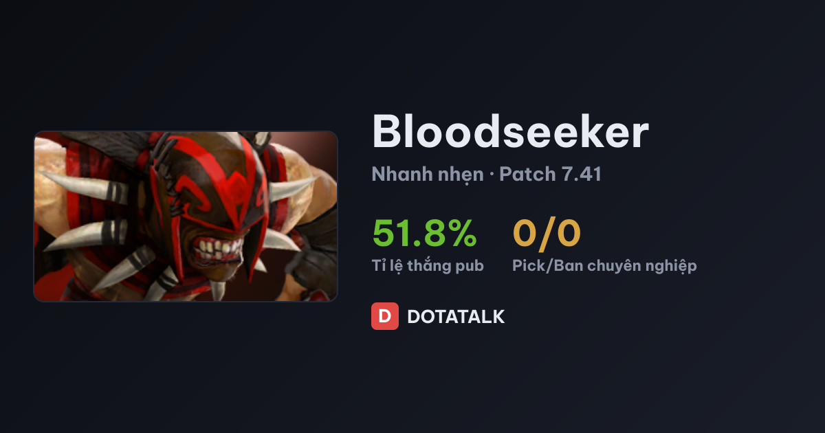 Chỉ số Bloodseeker hiện tại