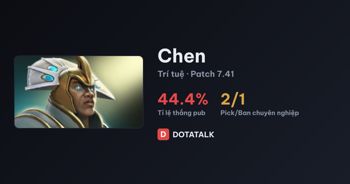 Thống kê tỉ lệ thắng Chen Dota 2