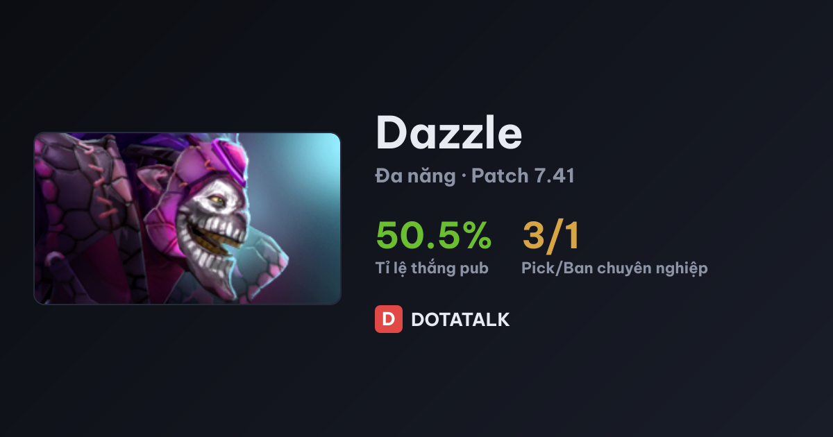 Thống kê chỉ số của Dazzle trong Dota 2