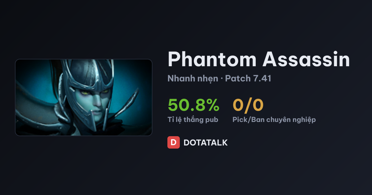 Chỉ số thống kê meta và tỷ lệ thắng của Phantom Assassin