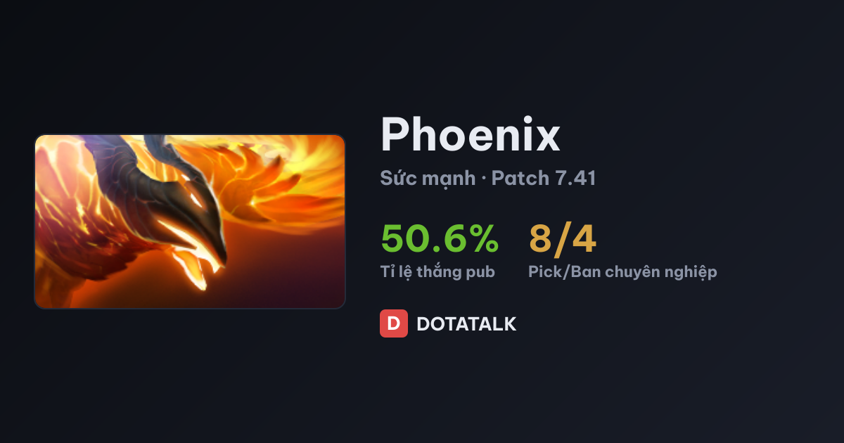Thẻ chỉ số thống kê của Phoenix dota 2