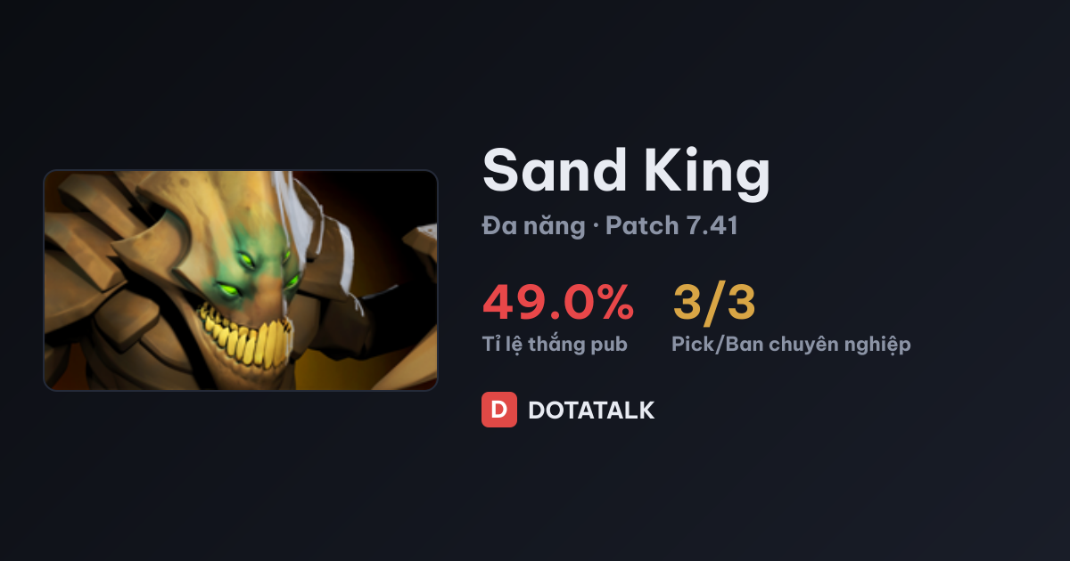 Thống kê chỉ số Sand King