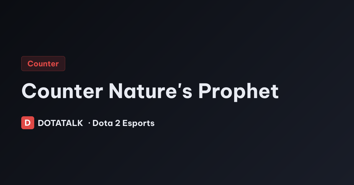 Counter Nature's Prophet