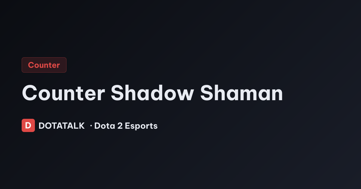 Thẻ chủ đề Counter Shadow Shaman