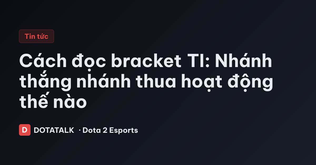 Sơ đồ giải đấu The International 2026
